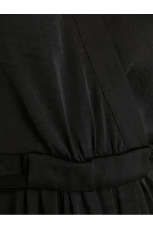 Midi koʻylak V yoqali keng qisqa yengli choʻntakli - 8