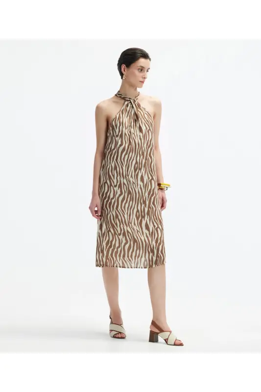 Midi length, tie-up dress - 1