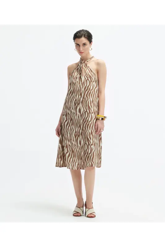 Midi length, tie-up dress - 2