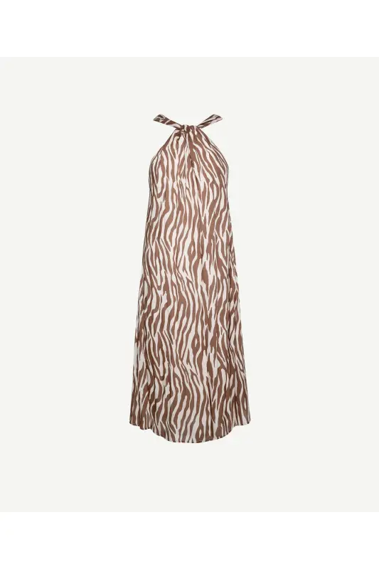 Midi length, tie-up dress - 4