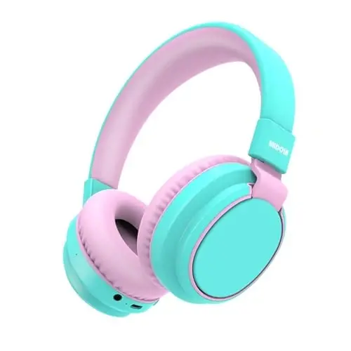 MIDOLA Kids Headphones Bluetooth 5.3 Wireless 60H Play Time Volume Limited 85/110dB Over Ear Foldable Protection Headset/Wired Aux Built-in Mic for Boy Girl Travel School Pad Tablet Cyan 