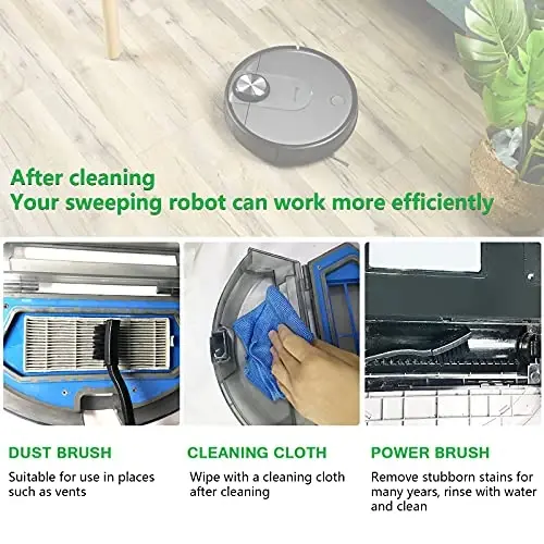 Midukit Robot changyutgich uchun aksessuarlar Vakuum AttacModazoneents, Tozalash cho'tkasi rulosi Tozalash vositasi Ehtiyot qismlar, Changyutgichlarni almashtirish uchun qismlar to'plami, Changyutgich matosi - 6