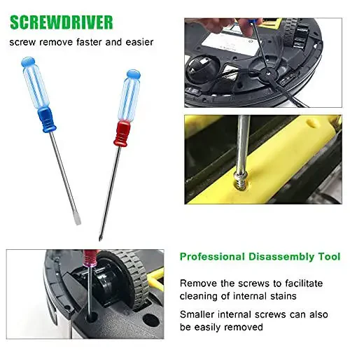 Midukit Vacuum Attachments Accessories for Robot Vacuum Cleaner,Cleaning Brush roll Cleaning Tool Replacement Parts, Part kit Tool for Vacuums Cleaner Replacement Include Vacuum Cleaning Cloth - 2