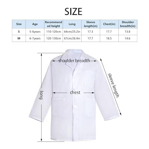 Mifengda Doctor Scientist Lab Coat for Kids Children Doctor Costume Dress Up Coat for Boys Girls Halloween Costume Role Play - 4