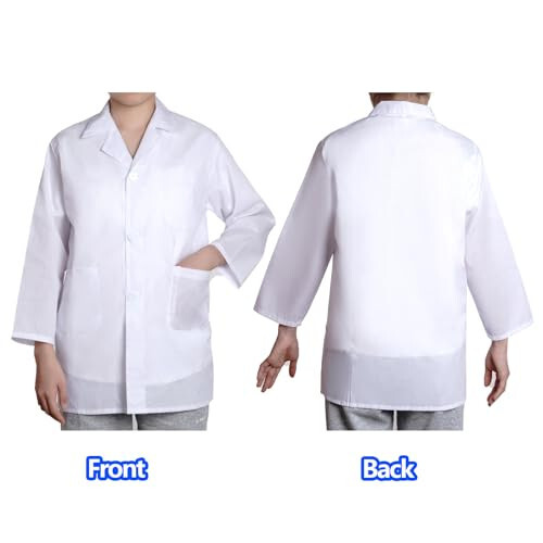 Mifengda Doctor Scientist Lab Coat for Kids Children Doctor Costume Dress Up Coat for Boys Girls Halloween Costume Role Play - 7