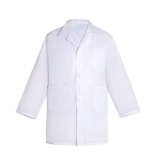 Mifengda Doctor Scientist Lab Coat for Kids Children Doctor Costume Dress Up Coat for Boys Girls Halloween Costume Role Play - 2