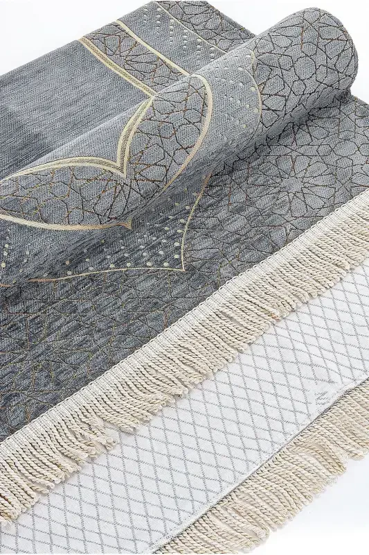 Mihrob naqshli astarli shönil joynamoz - Kulrang-Kulrang - 4