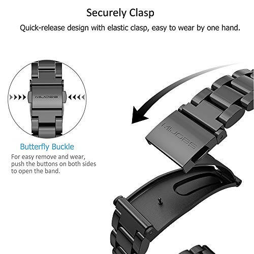 MIJOBS Mi Band 7 Mi Band 6 Strap for Xiaomi Mi Band 5 4 3, Stainless Steel Watch Band Metal Replacement Bracelet Wristband for Mi Smart Band 5 - 5