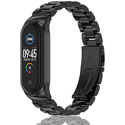 MIJOBS Mi Band 7 Mi Band 6 Tasmasi Xiaomi Mi Band 5 4 3 uchun, Zanglamaydigan Po'lat Soat Tasmasi Metall O'rnini Bosadigan Bilaguzuk Bilaguzuk Mi Smart Band 5 uchun - MIJOBS