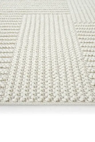 Mikasa Beyaz Salon Halısı Makine Dokuması Modern Yumuşak Bukle Kabartmalı Ev Oda Oturma Odası Halısı - Beyaz 11 - 7