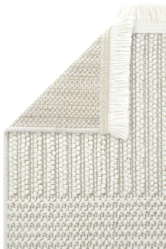 Mikasa Beyaz Salon Halısı Makine Dokuması Modern Yumuşak Bukle Kabartmalı Ev Oda Oturma Odası Halısı-Beyaz 11 - 5