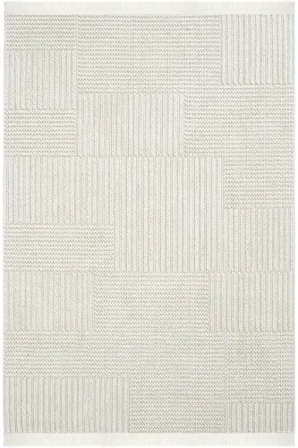 Mikasa Beyaz Salon Halısı Makine Dokuması Modern Yumuşak Bukle Kabartmalı Ev Oda Oturma Odası Halısı-Beyaz 11 - 1