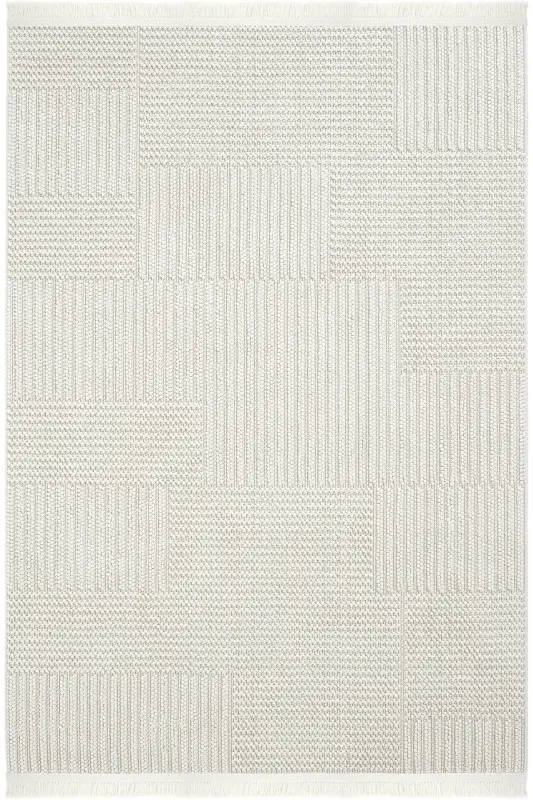 Mikasa Beyaz Salon Halısı Makine Dokuması Modern Yumuşak Bukle Kabartmalı Ev Oda Oturma Odası Halısı-Beyaz 11 - 1