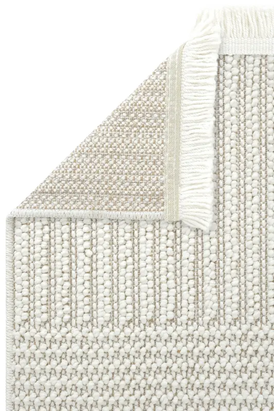 Mikasa Beyaz Salon Halısı Makine Dokuması Modern Yumuşak Bukle Kabartmalı Ev Oda Oturma Odası Halısı-Beyaz 11 - 5