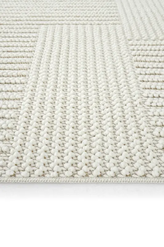Mikasa Beyaz Salon Halısı Makine Dokuması Modern Yumuşak Bukle Kabartmalı Ev Oda Oturma Odası Halısı-Beyaz 11 - 7