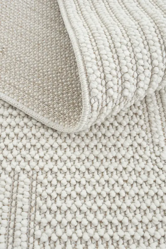 Mikasa Beyaz Salon Halısı Makine Dokuması Modern Yumuşak Bukle Kabartmalı Ev Oda Oturma Odası Halısı-Beyaz 11 - 8