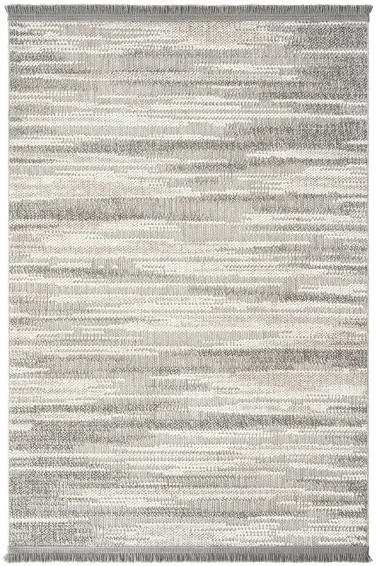 Mikasa Mks 01 Gri Beyaz Yumuşak Dokulu Halı Kilim Salon Koridor Kesme Yolluk Dokuma Makine Halısı-Gri Beyaz - 3