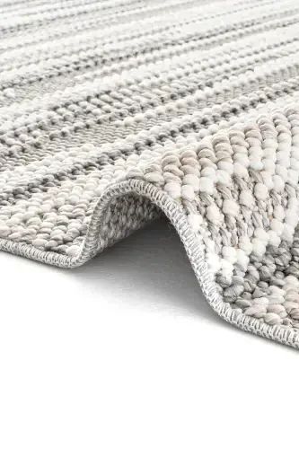 Mikasa Mks 01 Gri Beyaz Yumuşak Dokulu Halı Kilim Salon Koridor Kesme Yolluk Dokuma Makine Halısı-Gri Beyaz - 7