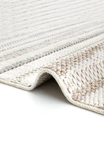 Mikasa Mks 02 Beyaz Bej Yumuşak Dokulu Halı Kilim Salon Koridor Kesme Yolluk Dokuma Makine Halısı - Beyaz Bej 
