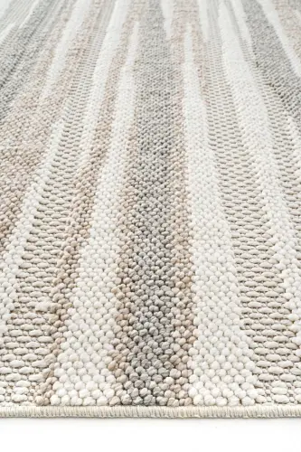 Mikasa Mks 02 Beyaz Bej Yumuşak Dokulu Halı Kilim Salon Koridor Kesme Yolluk Dokuma Makine Halısı - Beyaz Bej - 2