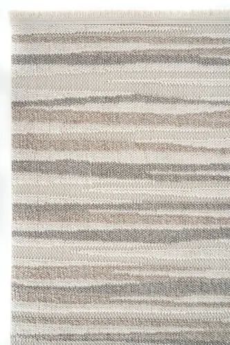 Mikasa Mks 02 Beyaz Bej Yumuşak Dokulu Halı Kilim Salon Koridor Kesme Yolluk Dokuma Makine Halısı - Beyaz Bej - 7
