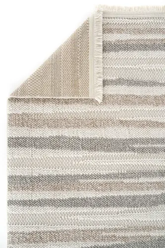 Mikasa Mks 02 Beyaz Bej Yumuşak Dokulu Halı Kilim Salon Koridor Kesme Yolluk Dokuma Makine Halısı - Beyaz Bej - 8