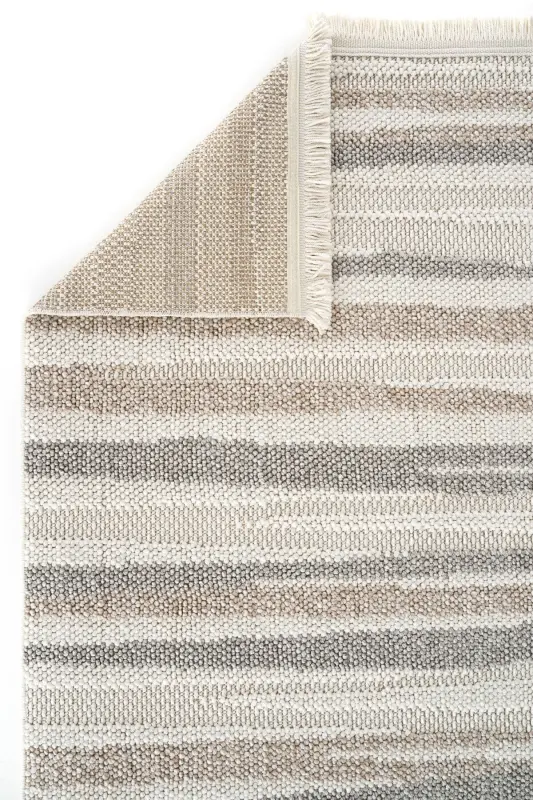 Mikasa Mks 02 Beyaz Bej Yumuşak Dokulu Halı Kilim Salon Koridor Kesme Yolluk Dokuma Makine Halısı - Beyaz Bej - 8