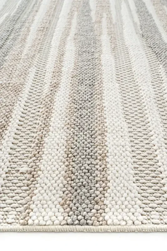 Mikasa Mks 02 White Beige Soft Touch Carpet Rug Living Room Hallway Cut Runner Woven Machine Carpet-White Beige - 2