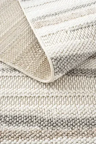 Mikasa Mks 02 White Beige Soft Touch Carpet Rug Living Room Hallway Cut Runner Woven Machine Carpet-White Beige - 3