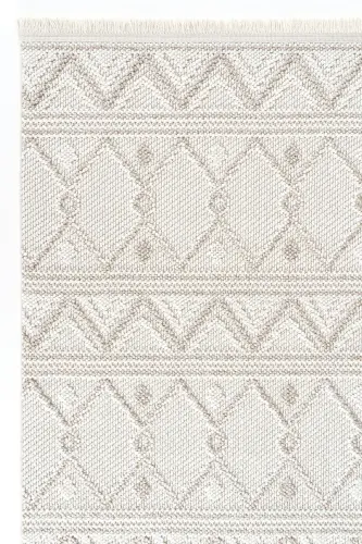 Mikasa Mks 03 Beyaz Bej Yumuşak Dokulu Halı Kilim Salon Koridor Yolluk Dokuma Makine Halısı - Beyaz Bej 1 - 2