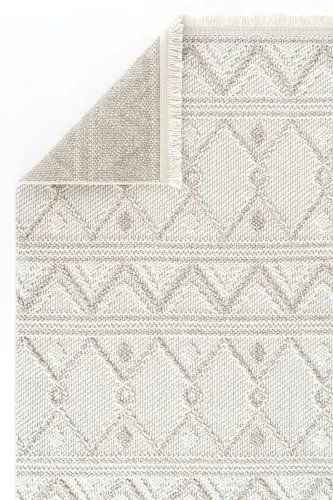 Mikasa Mks 03 Beyaz Bej Yumuşak Dokulu Halı Kilim Salon Koridor Yolluk Dokuma Makine Halısı - Beyaz Bej 1 - 3