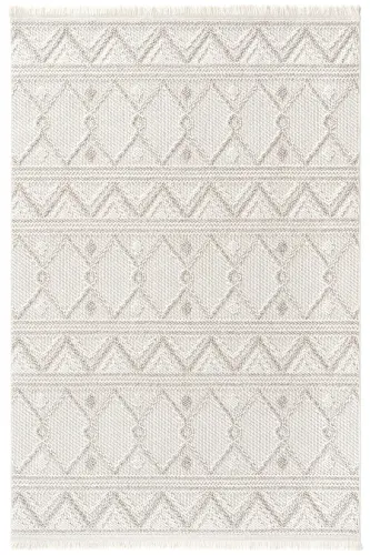 Mikasa Mks 03 Beyaz Bej Yumuşak Dokulu Halı Kilim Salon Koridor Yolluk Dokuma Makine Halısı - Beyaz Bej 1 - 4
