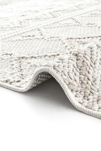 Mikasa Mks 03 Beyaz Bej Yumuşak Dokulu Halı Kilim Salon Koridor Yolluk Dokuma Makine Halısı - Beyaz Bej 1 - 5