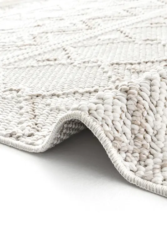 Mikasa Mks 03 Beyaz Bej Yumuşak Dokulu Halı Kilim Salon Koridor Yolluk Dokuma Makine Halısı - Beyaz Bej 1 - 5