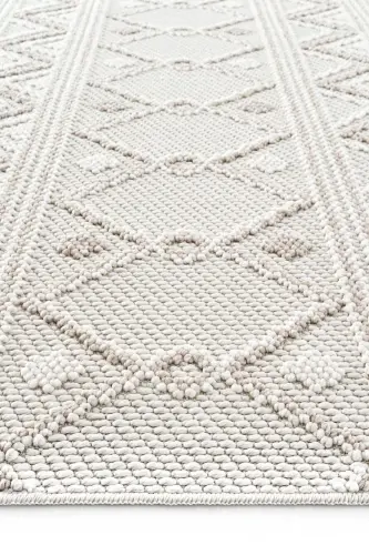 Mikasa Mks 03 Beyaz Bej Yumuşak Dokulu Halı Kilim Salon Koridor Yolluk Dokuma Makine Halısı - Beyaz Bej 1 - 6