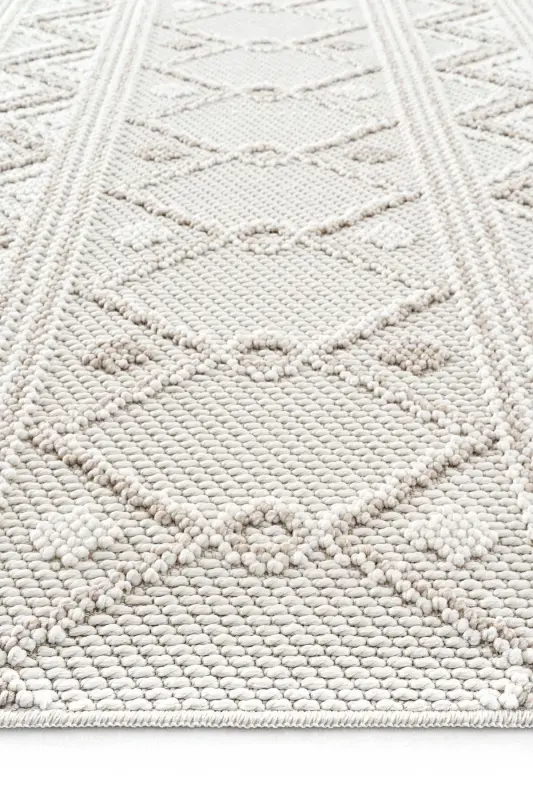 Mikasa Mks 03 Beyaz Bej Yumuşak Dokulu Halı Kilim Salon Koridor Yolluk Dokuma Makine Halısı - Beyaz Bej 1 - 6