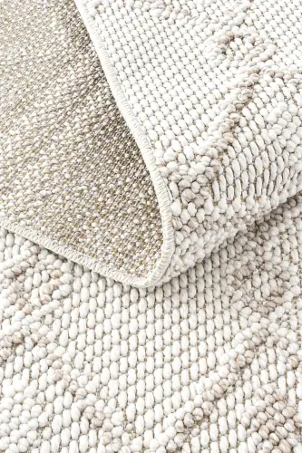 Mikasa Mks 03 Beyaz Bej Yumuşak Dokulu Halı Kilim Salon Koridor Yolluk Dokuma Makine Halısı - Beyaz Bej 1 - 7