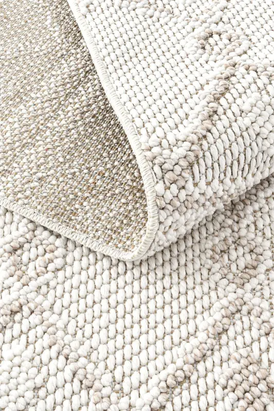 Mikasa Mks 03 Beyaz Bej Yumuşak Dokulu Halı Kilim Salon Koridor Yolluk Dokuma Makine Halısı - Beyaz Bej 1 - 7