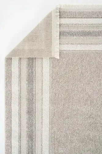 Mikasa Mks 04 Beige Grey Soft Touch Rug Carpet Living Room Hallway Runner Woven Machine Carpet-Beige Grey - 4