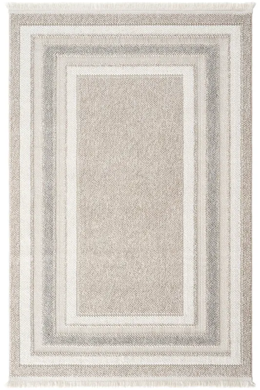 Mikasa Mks 04 Bej Gri Yumshoq Dokulu Gilam Kilim Salon Koridor Yo'lak Dokuma Mashina Gilami-Bej Gri - COOL HALI