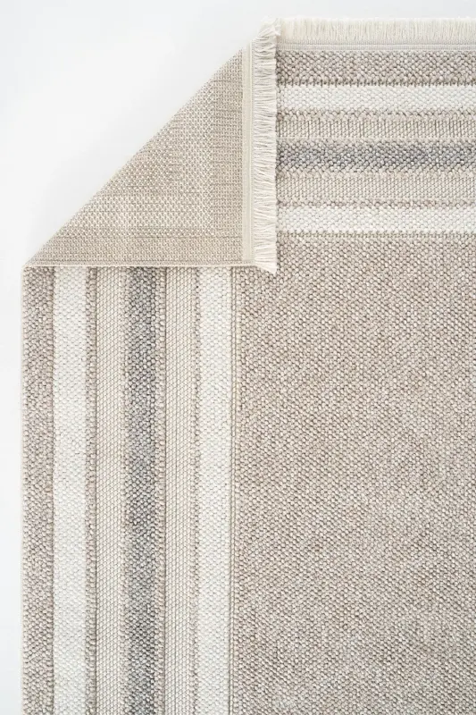 Mikasa Mks 04 Bej Gri Yumshoq Dokulu Gilam Kilim Salon Koridor Yo'lak Dokuma Mashina Gilami-Bej Gri - 4