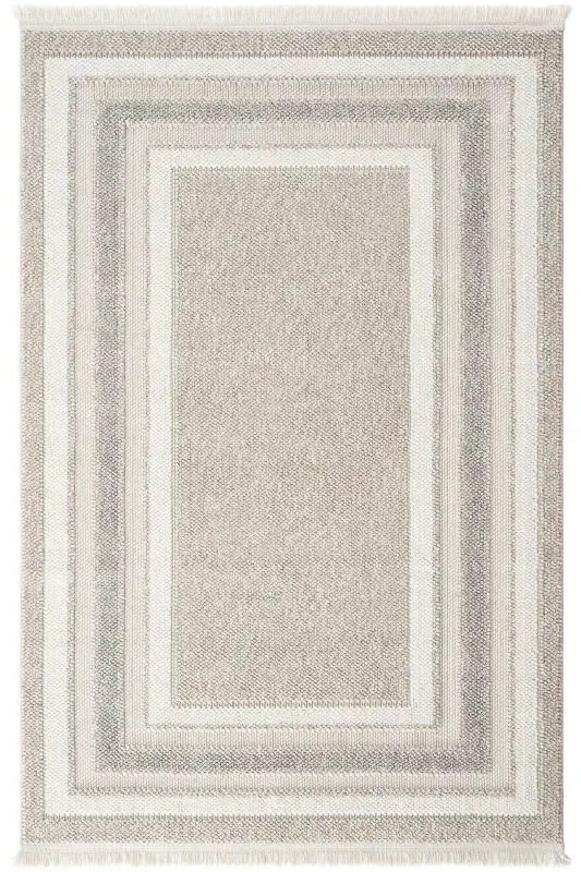 Mikasa Mks 04 Bej Gri Yumshoq Dokulu Gilam Kilim Salon Koridor Yo'lak Dokuma Mashina Gilami-Bej Gri - COOL HALI