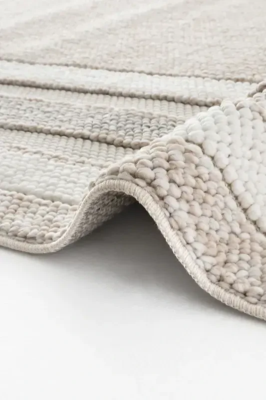 Mikasa Mks 04 Bej Gri Yumshoq Dokulu Gilam Kilim Salon Koridor Yo'lak Dokuma Mashina Gilami-Bej Gri - 5