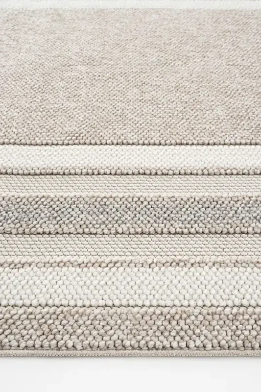 Mikasa Mks 04 Bej Gri Yumshoq Dokulu Gilam Kilim Salon Koridor Yo'lak Dokuma Mashina Gilami-Bej Gri - 6