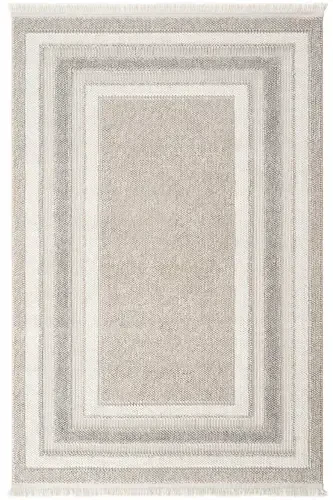 Mikasa Mks 04 Bej Gri Yumuşak Dokulu Halı Kilim Salon Koridor Yolluk Dokuma Makine Halısı-Bej Gri - 1