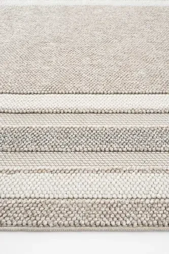 Mikasa Mks 04 Bej Gri Yumuşak Dokulu Halı Kilim Salon Koridor Yolluk Dokuma Makine Halısı-Bej Gri - 6