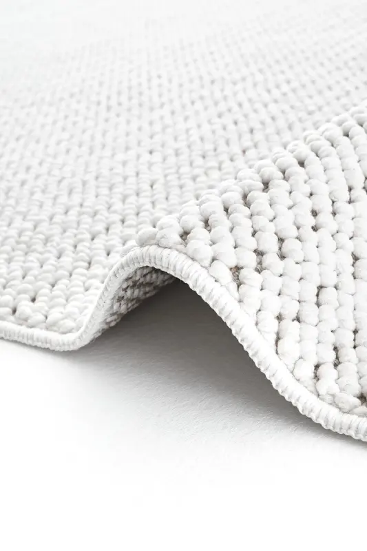 Mikasa Mks Plain Beyaz Yumuşak Dokulu Halı Kilim Salon Koridor Kesme Yolluk Dokuma Makine Halısı - Beyaz - 6
