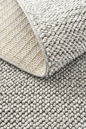 Mikasa Mks Plain Gri Yumuşak Dokulu Halı Kilim Salon Koridor Kesme Yolluk Dokuma Makine Halısı-Gri - 3