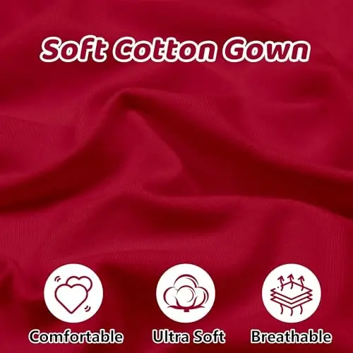 Mikccer Baby Girl Gown 0-6 Months, Super Soft Newborn Sleepers Gown, Long Sleeve Newborns Nightgown for Girls, Baby Girl Outfit Essential with Folding Gloves Hat Set Red - MIKCCER (1)