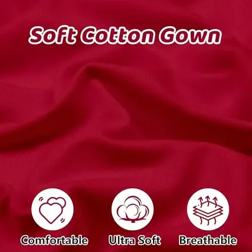 Mikccer Baby Girl Gown 0-6 Months, Super Soft Newborn Sleepers Gown, Long Sleeve Newborns Nightgown for Girls, Baby Girl Outfit Essential with Folding Gloves Hat Set Red - MIKCCER (1)